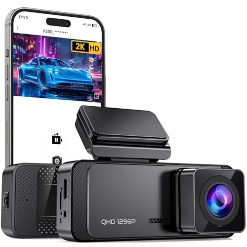 Dash Cam 1296P Front Dashcam, V300 WiFi Car Camera, Night - Dash Cam for Car review